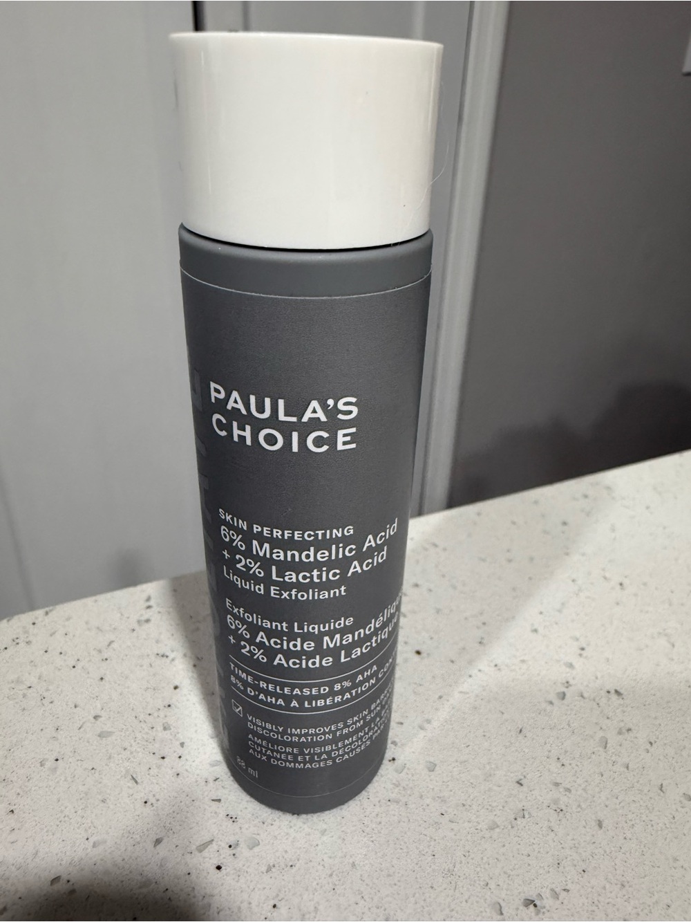 Paula's Choice Gray and White Exfoliant Bottle